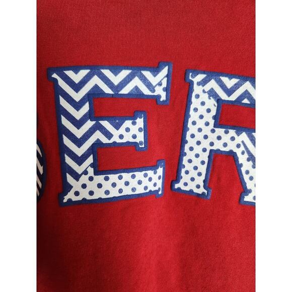 Spirit Jersey Liberty graphic oversized small women's shirt Patriotic Americana - Picture 5 of 9